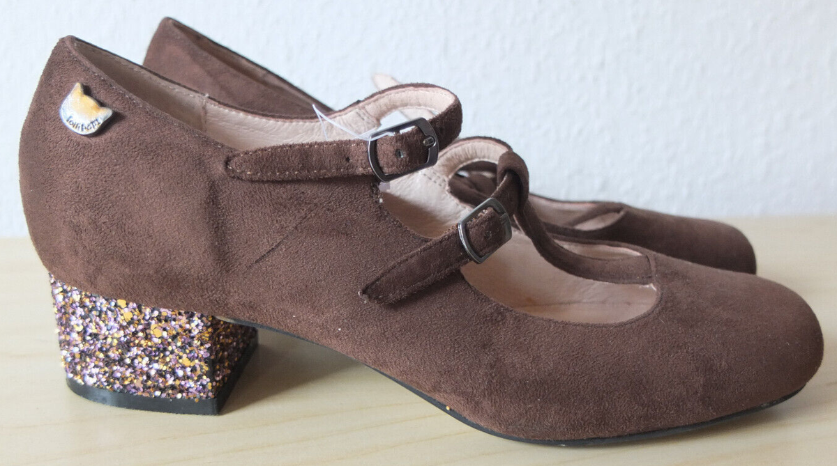 LOLLIPOPS IN Pelle Con Zeppe Tgl 36 Nuovo Braun