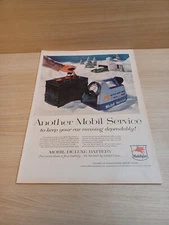 Mobil Gas Mobil Deluxe Battery 1956 Vintage Print Ad Life Magazine
