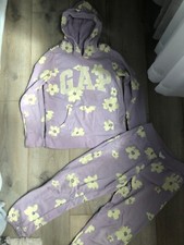 Gap kids girl sweatshirt and sweatpants outfit size Large 10 Lavender EUC