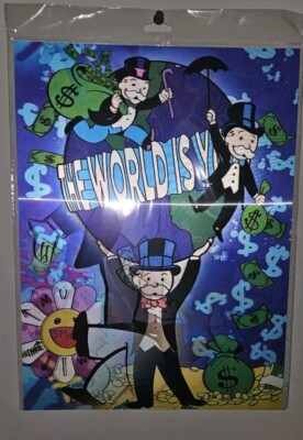 3D Mr. Monopoly ''The World Is Yours'' Lenticular Flip Effect 3 In 1 Poster