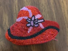 Red Hat Society Beaded Zippered Coin Purse