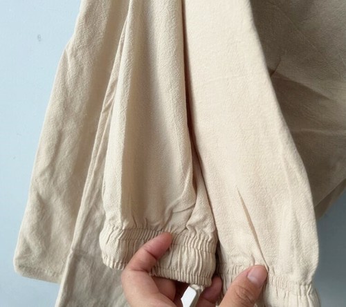 Pantalone uomo largo aderente dritto casual gamba larga cotone cinese lino 5XL - Foto 4 di 25