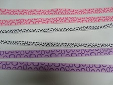 LOT 9 YARDS GROSGRAIN RIBBON 5/8" PINK PURPLE 3/8" WHITE HAIRBOW CRAFTS H3