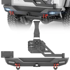 Rear Bumper With Spare Tire Carrier For Jeep Wrangler JL JLU 2/4 Doors 2018-2025