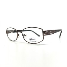 Splendor SP 0008 BR Brown Rectangular Full Rim Eyeglasses Frame 53[]17 140 mm