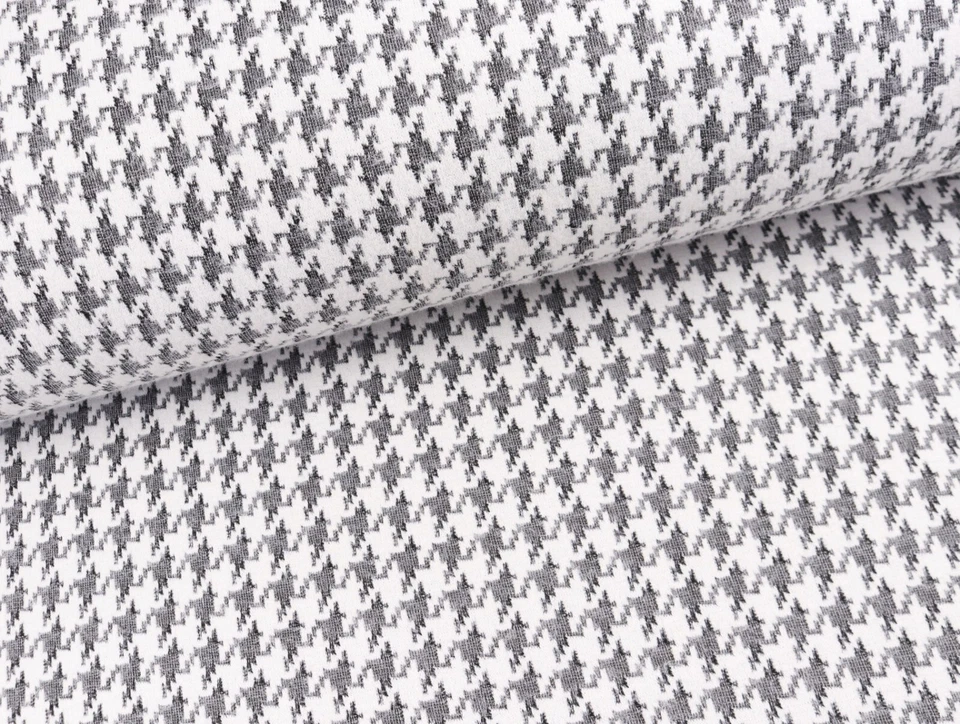 JACQUARD Strick Stoff super weich Hahnentritt Pepita SCHWARZ/WEIß EUR 19,98/m - Bild 3 von 3