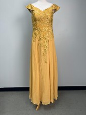 JJ's House Off the Shoulder Sheath Chiffon Lace Long Evening Dress Sz 10 209171