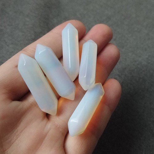5pcs Natural Chakra Gemstone Double Terminated Point Wand Healing Quartz Crystal - Picture 27 of 51
