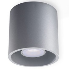 Sollux Modern graue Deckenlampe ORBIS 1 G9 40W Deckenleuchte rund Aluminium