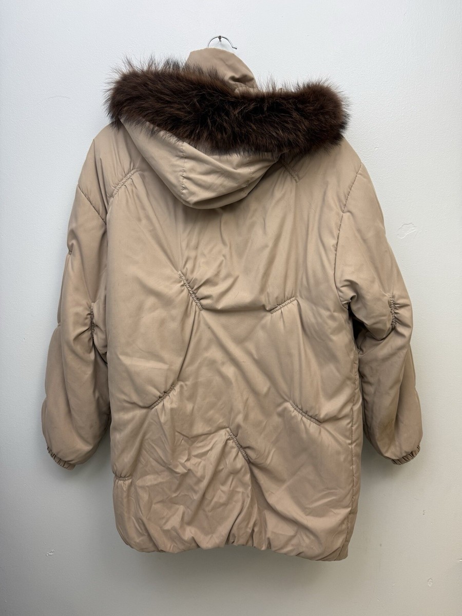 ジャケット・アウター Down Jacket with Raccoon Fur Trim Vtg Raccoon Fur Trimmed Puffer Jacket | eBay