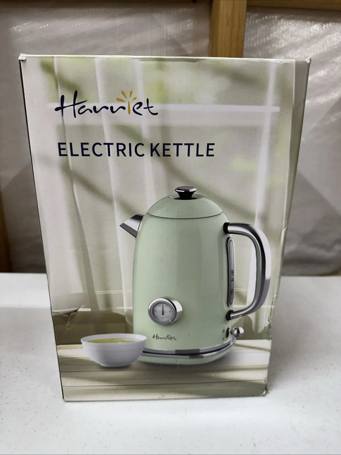 Harriet Electric Kettle 1.8L 1500W Stainless Steel Light Green Thermometer