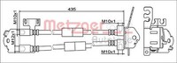 Bremsschlauch Hinten Metzger 4111557 FÜR Ford
