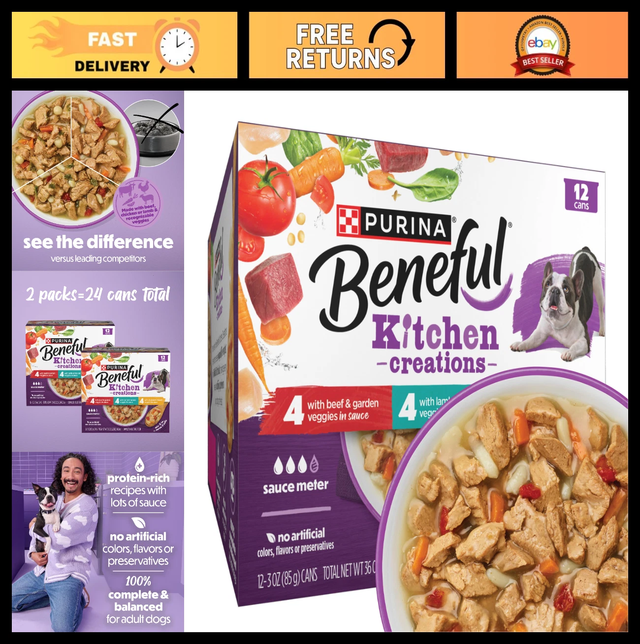 Wet Dog Food Variety Pack - Medleys Tuscan, Romana & Mediterranean Style - 24 Ca