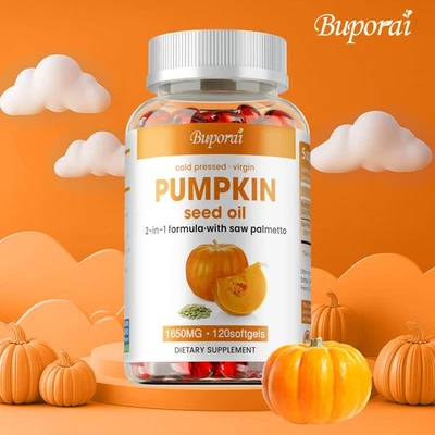 BUPORAI Pumpkin Seed Oil - Saw Palmetto - Hair Growth, Urinary Tract and Prostate Health