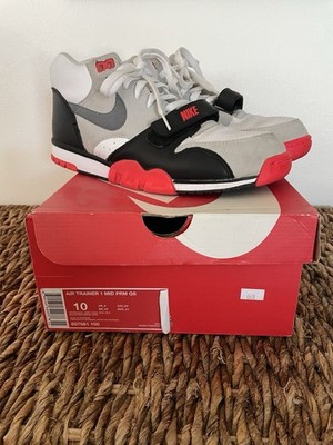 Nike Air Trainer 1 Mid PRM QS Infrared Size 10 White Grey Black 607081-100 OG