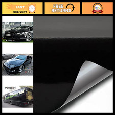 Gloss Black Vinyl Wrap Film - Air Release Adhesive Decal Sheet 24x60 For Cars