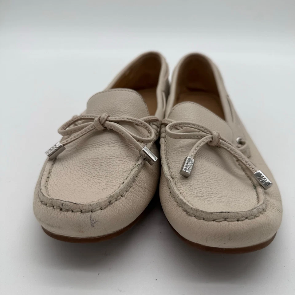 Zapatos informales Michael Kors MK para mujer sin cordones de cuero para conducir crema talla 8 Foto 3 de 4