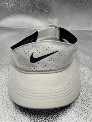 Nike Hat Visor Strap Back White Dri-FIT ADV Golf Running Mens Tennis Sun