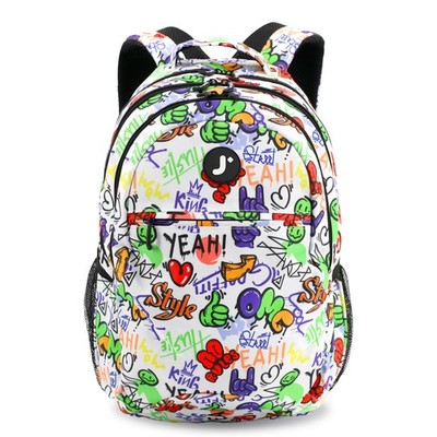 J World Cornelia Middle Backpack for . Student Laptop Bookbag, Street Art