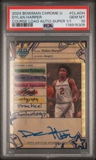 Marketplace image: 2024 BOWMAN CHROME UNIVERSITY COURSE LOAD AUTOS #CLADH DYLAN HARPER 1/1 PSA 10