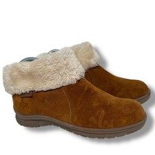 Minnetonka Ankle Boots Women's 6 Suede Faux Fur Lined Winter Cozy Warm Brown