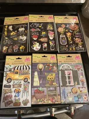 Crafters Square Flower Stickers Some  Pop-up Assorted 6 Pkg. Lot