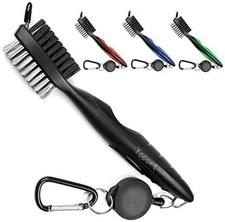 Retractable Golf Club Brush Groove Cleaner with Clip