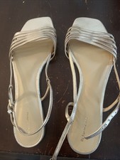 Reformation Gold Leather Millie Strappy Slingback Flat Sandals Size 11