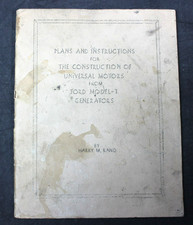 1934 Plans Instructions Construction Universal Motors Ford Model T Generators