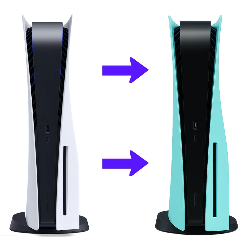 Placas de capa azul Miami PS5 para Playstation 5 edição de disco, capa de substituição - Imagem 3 de 4