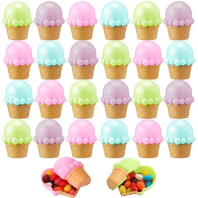 24 Pcs Easter Eggs 2.5 Colorful Pastel Plastic Ice Cream Cones Easter Eggs Bulk 