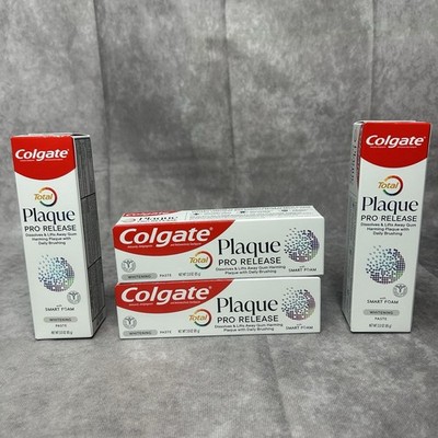 (4) Colgate Total Plaque Pro-Release Toothpaste Whitening & Fresh Mint 3oz Ea