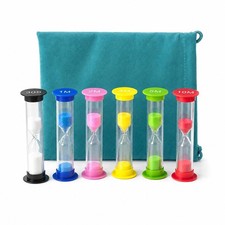 6-Pack Hourglass Sand Timers with Storage Bag, 30 Sec to 10 Min Visual Time...