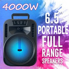 6.5" Rechargeable PA Bluetooth Speaker Heavy Bass TWS/USB/TF/AUX/FM LED Lights