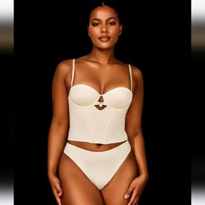 BNWT Honey Birdette Everyday Smooth Bustier 14B/36B and Brazilian Size L $250