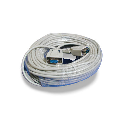 100ft DB9 Male to DB9 Female Serial Cable Extension - Beige