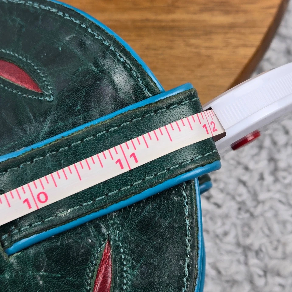 Code West Mujer 8.5M Negro Verde Rojo Incrustación Cuero Informal Western Bota de Vaquero Foto 3 de 4