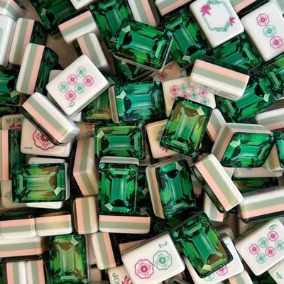 American Mahjong Game Set, 160 Green Diamond Layered Mah Jong Tiles Gift new
