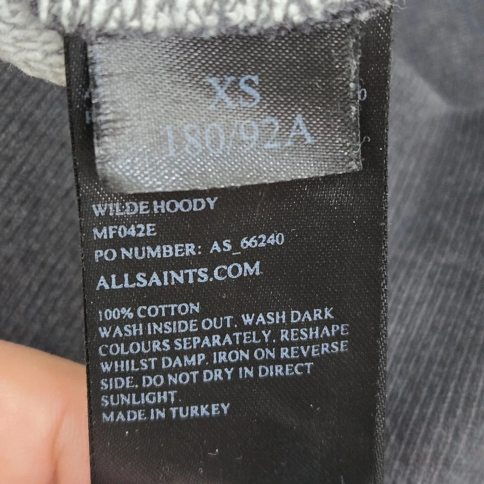 Sudadera con Capucha Allsaints Mujer XS Gris Longhorn Calavera Bordado Salvaje Sudadera con Capucha Cremallera Foto 3 de 4