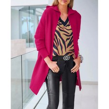 Strickjacke Heine pink Kapuze lang Gr 40 42 44