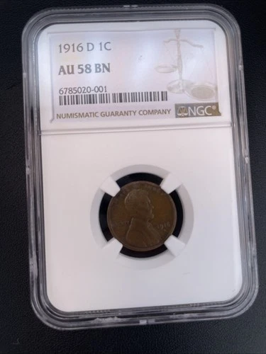 1916-D 1c NGC AU 58 BN ~ BETTER DATE LINCOLN CENT