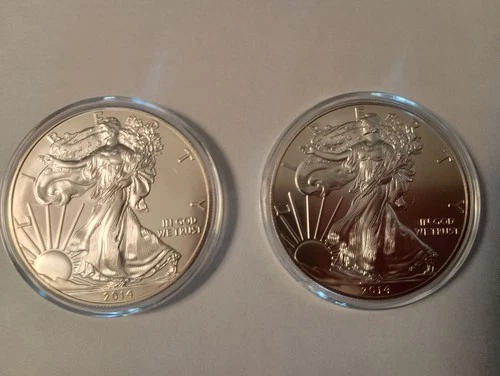 TWO 2014 WALKING LIBERTY .999 FINE SILVER DOLLAR COIN 1oz. $1 USA (2 oz. Total)