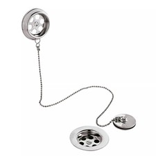 Balterley Round Bath Waste with Overflow, Brass Plug and Ball Chain, for Baths u