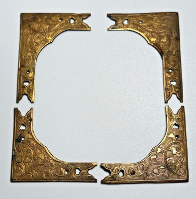 VINTAGE ETCHED VINE PATTERN BRASS FRAME TRIM H991