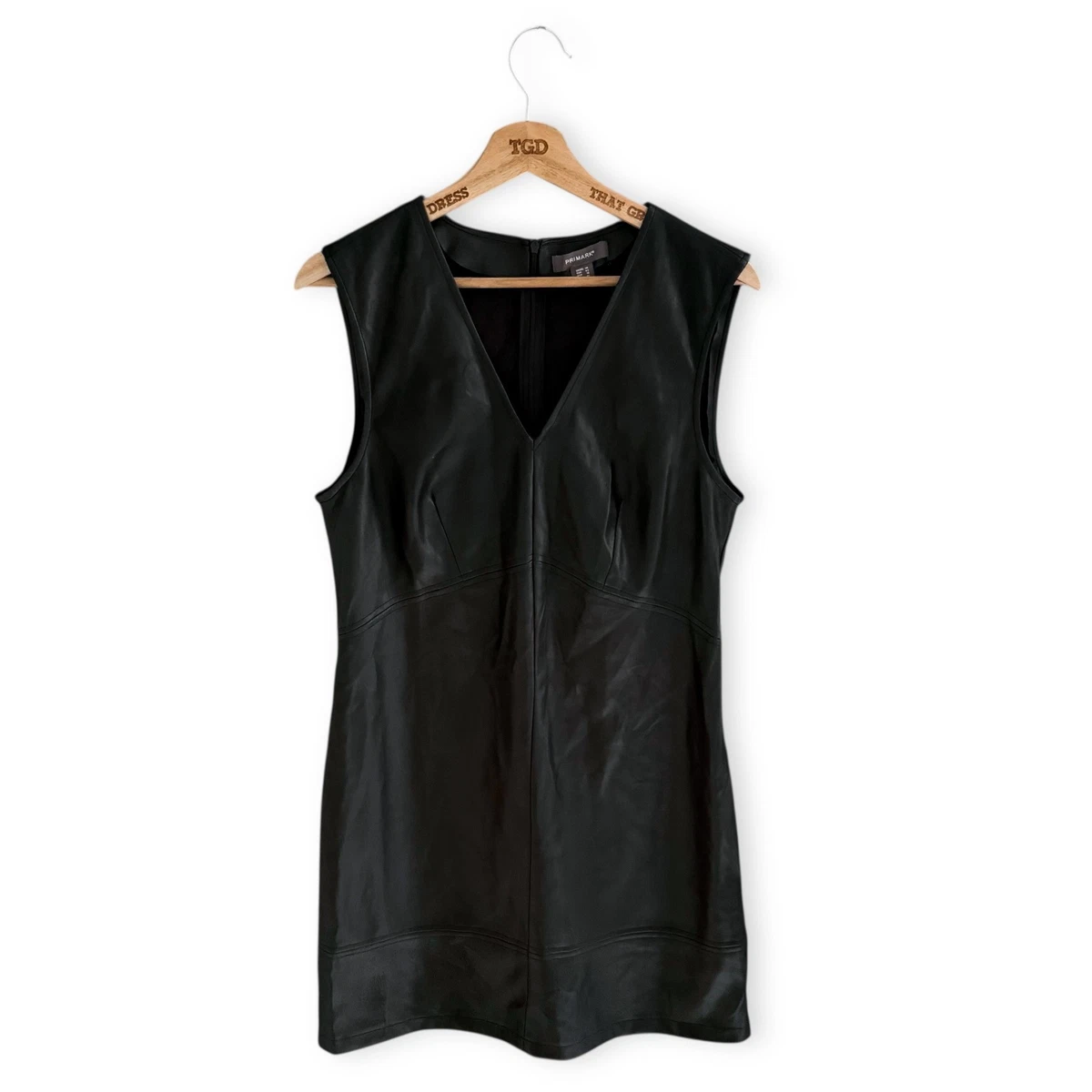 chinese dress ladies Isak Woven Faux Leather Mini Dress Black