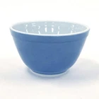 VNTG Pyrex Primary Blue/White Glass Mixing Bowl #401 1.5pt/750ml