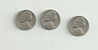Jefferson Nickle 3 Circulated Coin Lot - 1954 D - 1955 D - 1956 D — photo 1