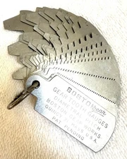 VINTAGE BOSTON GEAR WORKS DIAMETRAL PITCH TOOTH GAUGE 16 LEAF SET USA GAGE