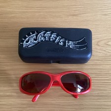 Arnet Catfish Red Sunglasses In Steel Arnette Case - Vintage Old Logo 90s