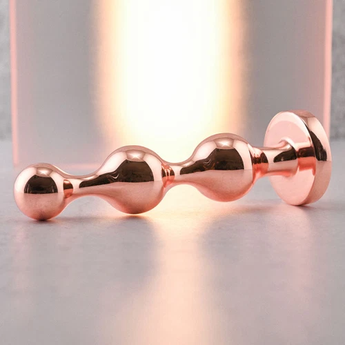 Gender X GOLD DIGGER Large - Rose Gold Large Butt Plug with Black Gem Base - Imagen 4 de 9
